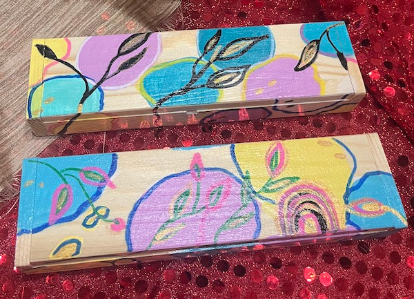 sleek colorful wood box