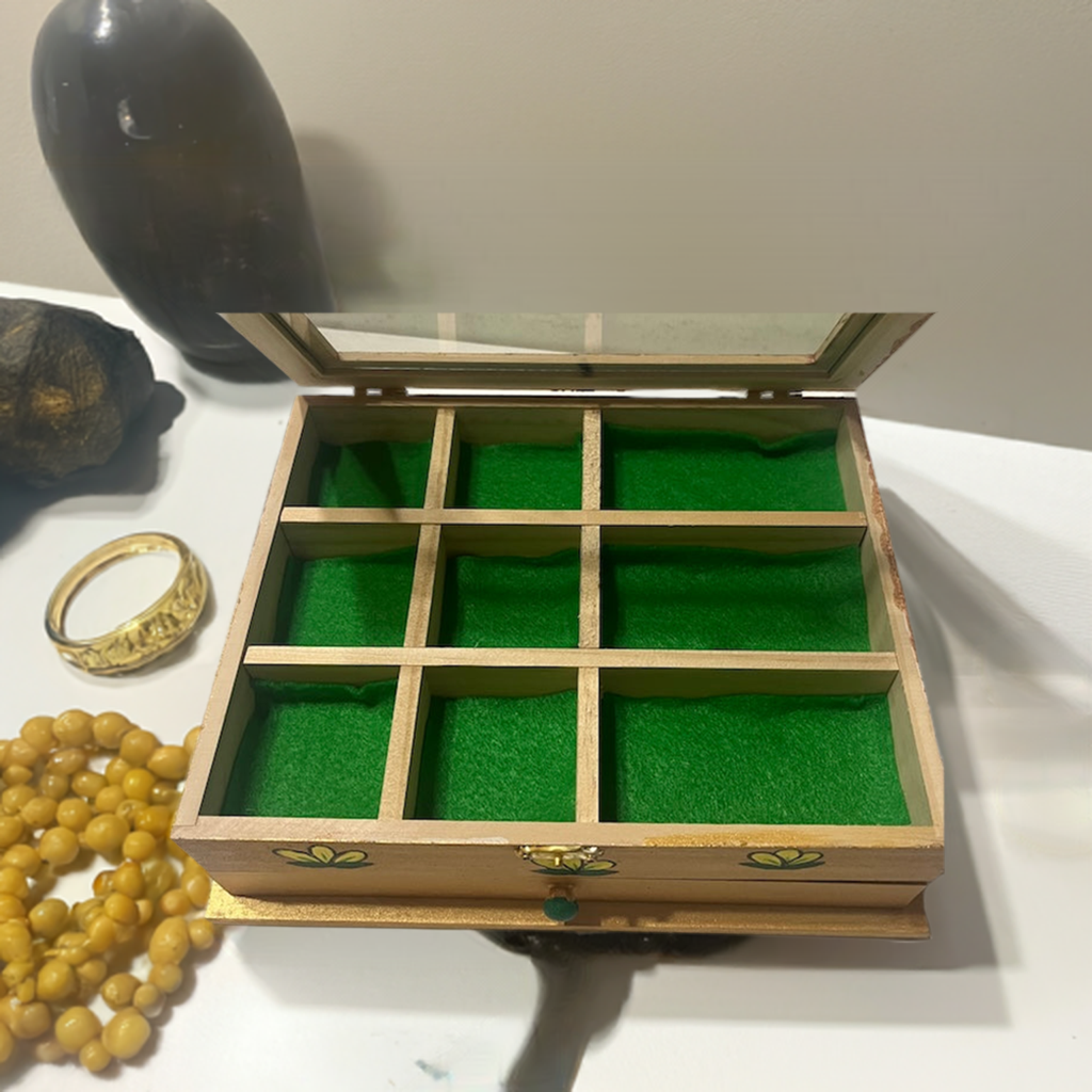 A Useful & Pretty Hand Painted Wood Jewelry Box