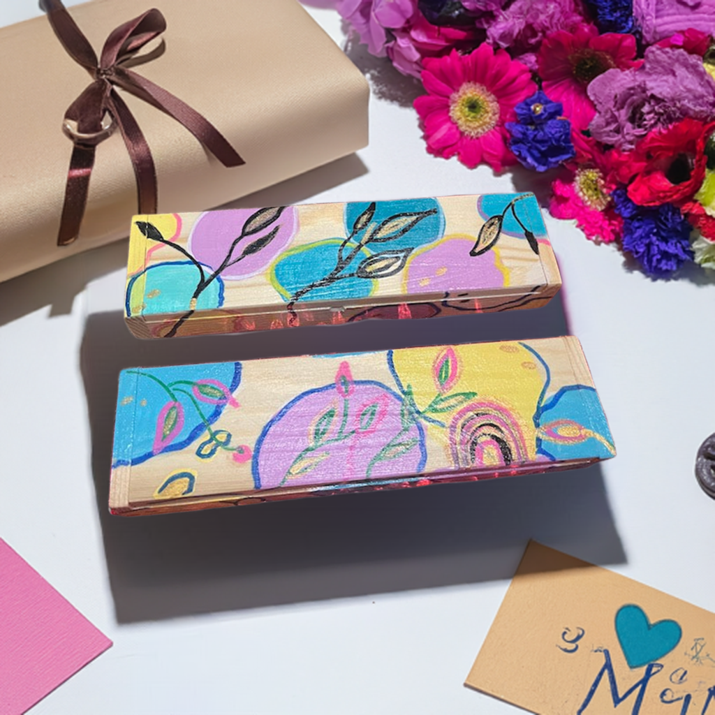 A rectangle sleek painted wood box