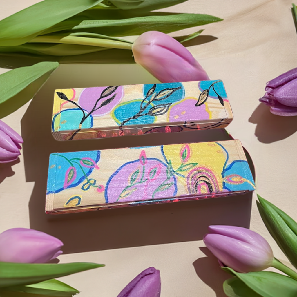 A rectangle sleek painted wood box