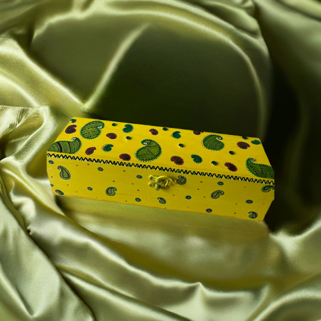 A rectangle yellow wooden Box