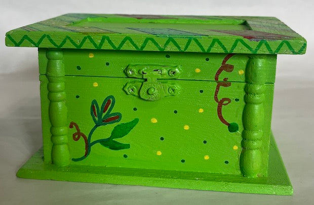 a green wood box