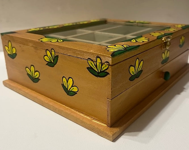 Yellow floral hand painted