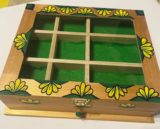 A golden jewelry box