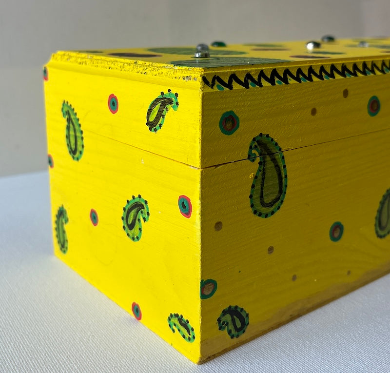A rectangle yellow wooden Box
