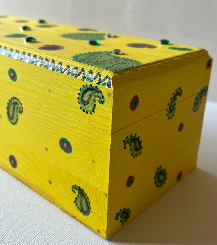 A rectangle yellow wooden Box