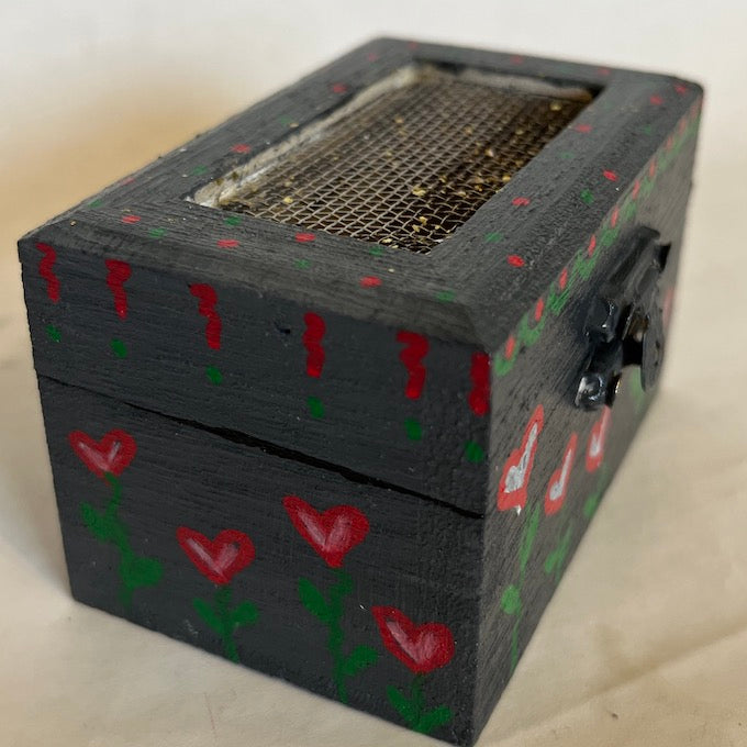 A gray heart garden hand painted wooden box