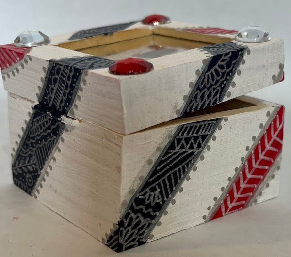 White hand painted Christmas gift box
