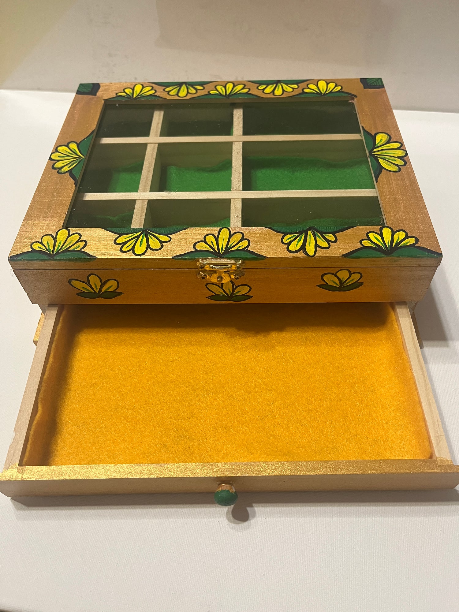 Hand-Painted Wood Jewelry Box for Women !