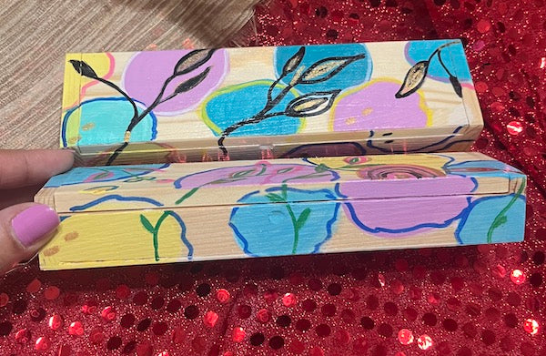 Hand painted wood box