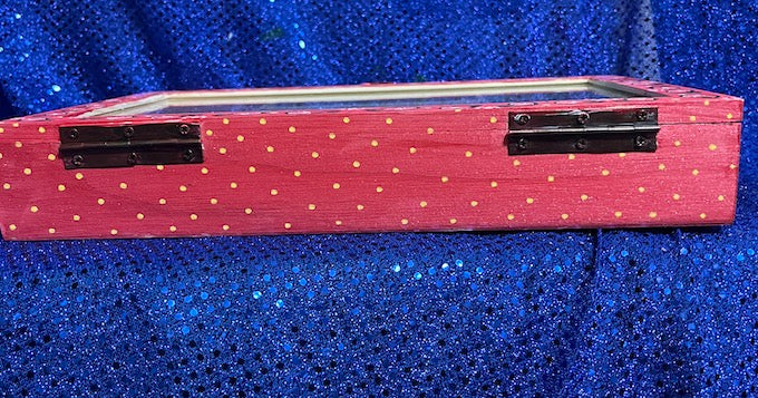Back side red jewelry box
