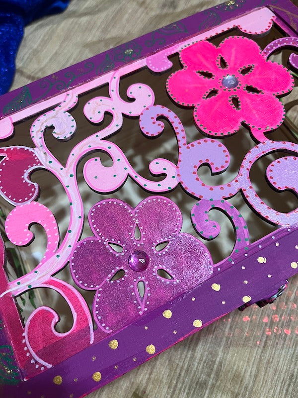 Floral top wood box