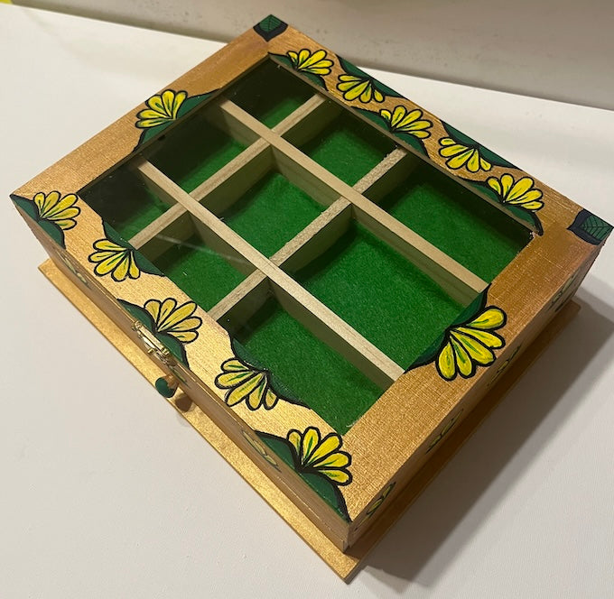 Hand painted floral jewelry box