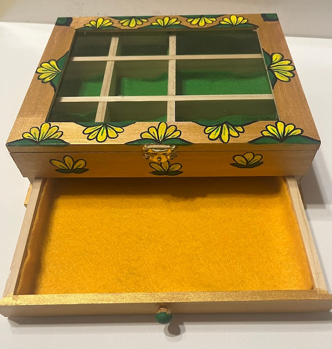 Hand painted jewelry box with drawer