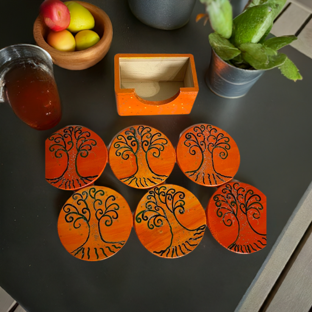 Make Your Home Pop with these Orange Hand Crafted Coasters