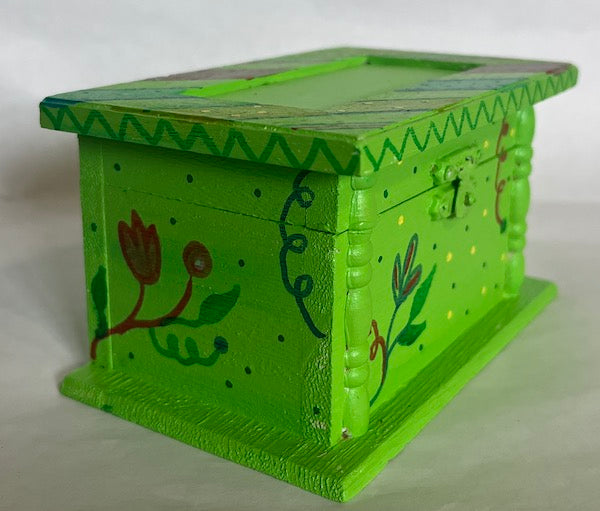 a green wood box
