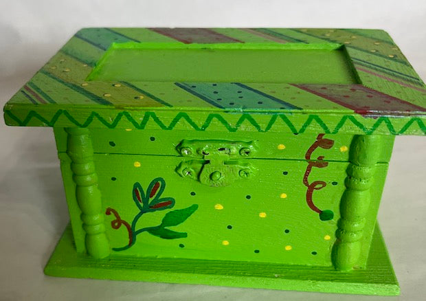 a floral hand painted wood box