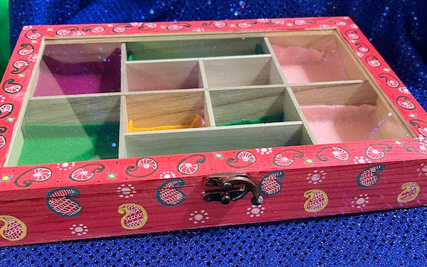 Paisley art wood jewelry box