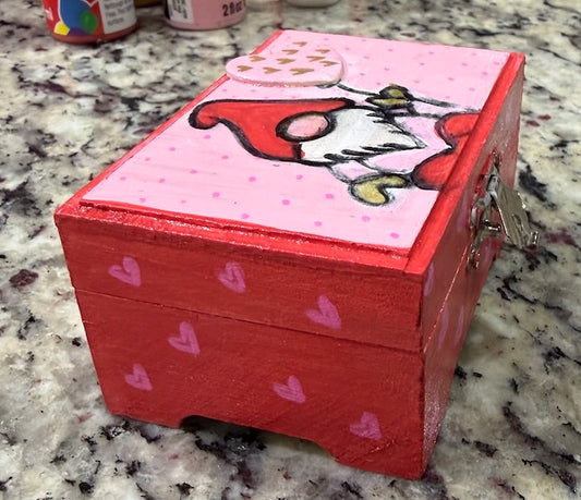 A Gnome hand painted gift box