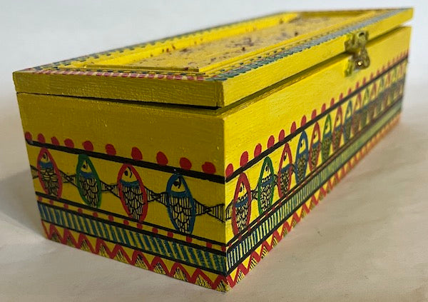 A hand painted wooden gift box