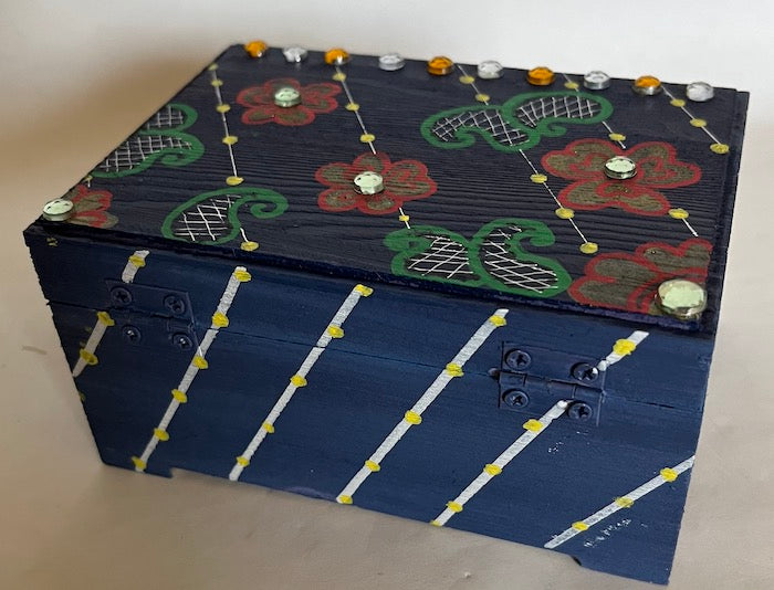 Back side hand painted floral gift box