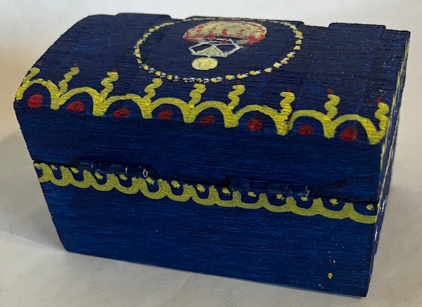 Hand painted blue gift box