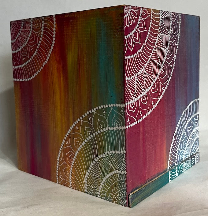 Mandala art multicolor tissue box cover