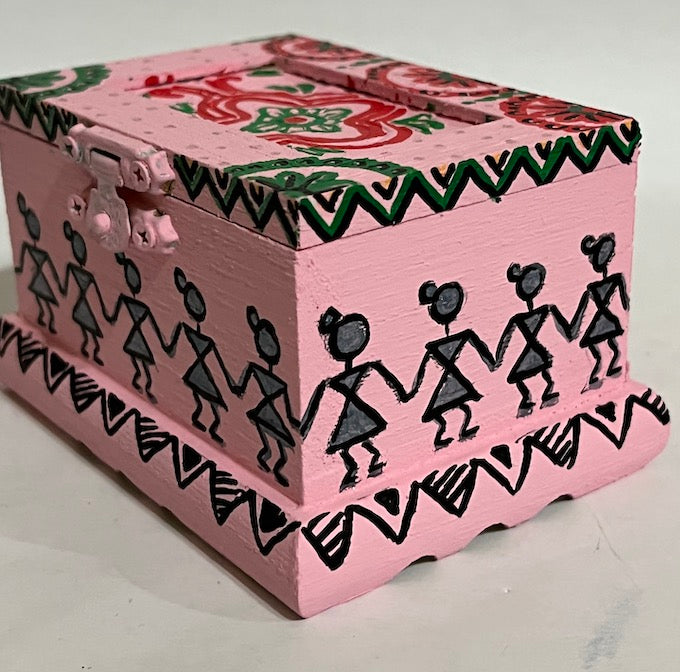 Hand painted pink small gift box