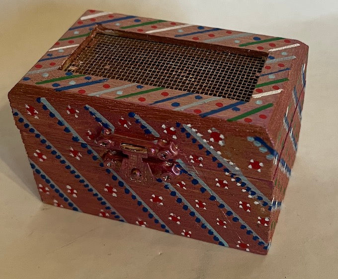 A hand painted mini wooden gift box